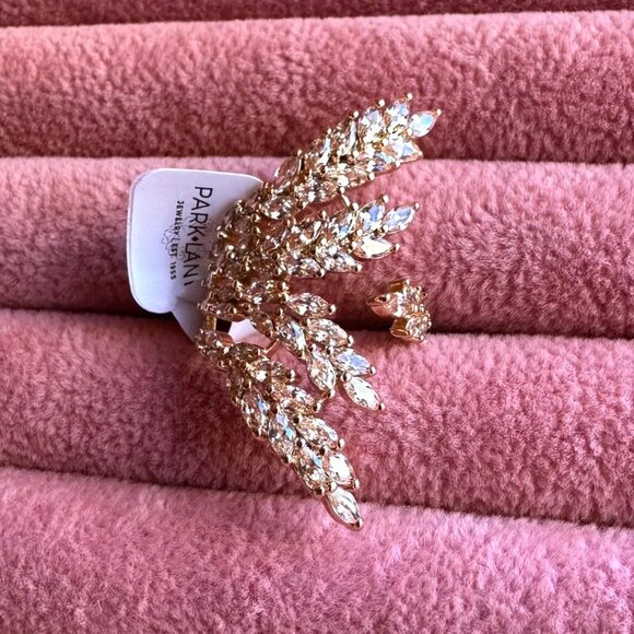 Statement Gold-Tone Champagne CZ Leaf Wrap Cocktail Ring By Park Lane Jewelry - Picture 7 of 10